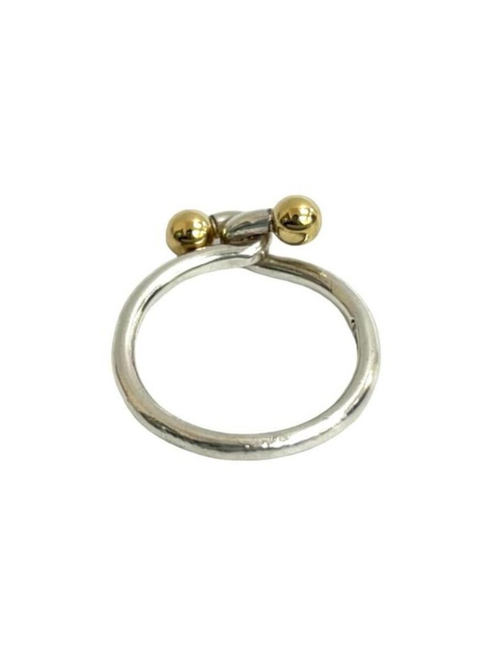 Tiffany & Co Hook Eye Love Knot 18K Gold Ring Silver - Picture 7 of 8